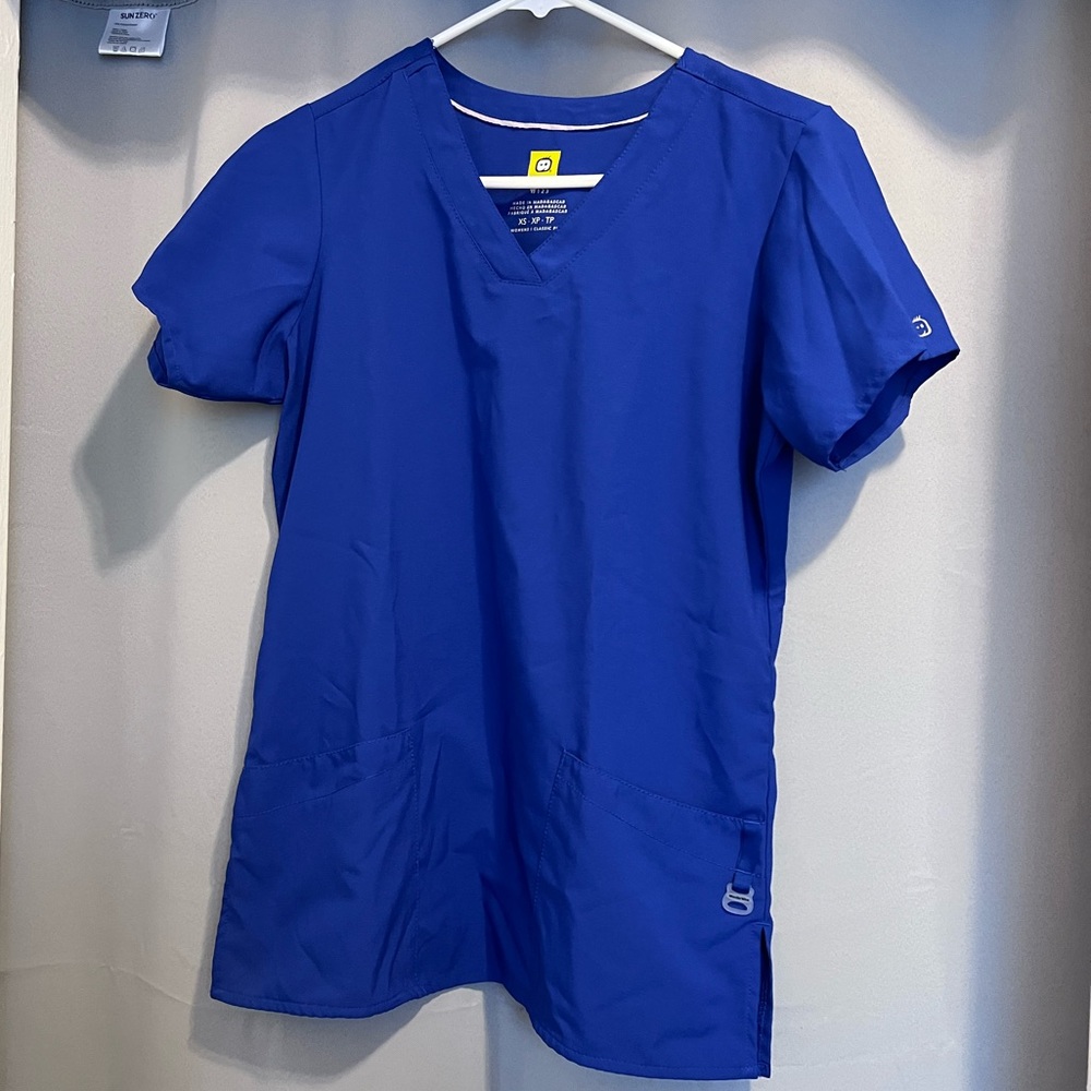 Womens Galaxy Blue Scrub Top